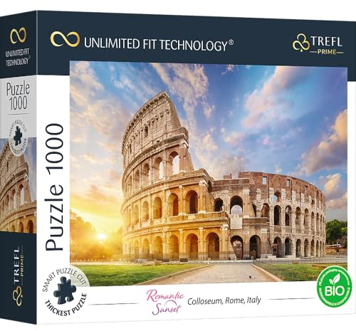Trefl 10691 1000 Elements, Thickest Cardboard, Organic, Italy, Colosseum, Sunset, Entertainment for Adults and Children from 12 Years, Puzzle Romantic Sunset: Colloseum, Rome, Italy