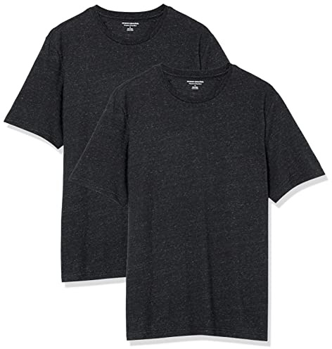 Amazon Essentials Men's Short-Sleeve Crewneck T-Shirts, Pack of 2, Charcoal Heather/Charcoal Heather, 5X-Large Big Tall