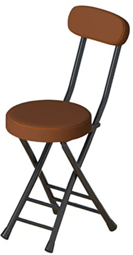 MMOU Sedie Imbottite Pieghevoli Salvaspazio Sedia con Struttura Tubolare in Metallo Rivetsimento in Design Moderno per Sala da Pranzo Cucina (Color : Brown)
