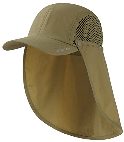 Bassdash UPF 50 + Casquette de pêche Pliable Casquette de Baseball avec Couvercle de Cou Amovible Portable pour Hommes et Femmes randonnée de Golf
