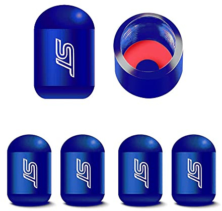 ST-Ventilkappen für Autoreifen, universelle Passform, für Auto, Kofferraum, Dekoration, Metall (blau)