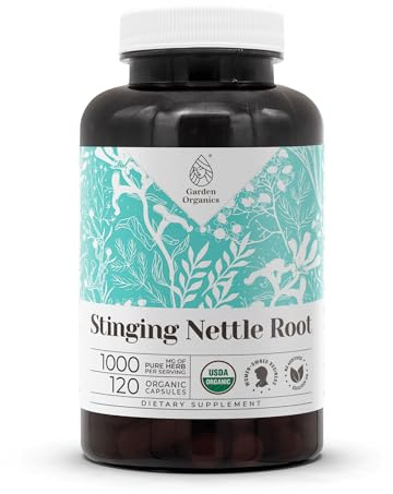 Stinging Nettle Root USDA Organic 120 Capsules | Digestive System, Natural Supplement | Certified Organic Vegetarian Capsules and Organic Stinging Nettle (Urtica Dioica) Dried Root (120 Capsules)
