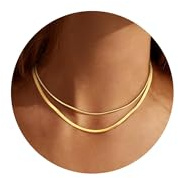Krfy Gold kette für Damen | Layering Halsketten für Damen | Schlangenkette Halskette | Kette Gold für Damen