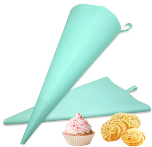 Lot de 2 Poche a Douille Reutilisable 40cm/16'' Patisserie Poche en Silicone - Longue et Grande - Passe Lave-Vaisselle (40cm/2pcs)