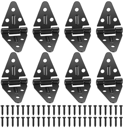 Bisagras plegables de 180 grados, color negro, 8 unidades, para armario, caja de madera, mesa plegable, puertas de jardín