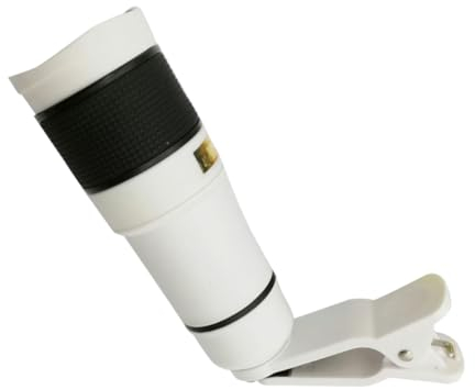 NAMOARLY Fach Teleobjektiv Smartphone Monokular Mit Einstellbarem Zoom Kompatibel Mit Meisten Handys Verbesserte Bildqualität Für Handy-Kamera Einsetzbar Als Teleskop Und Monokular Weiß