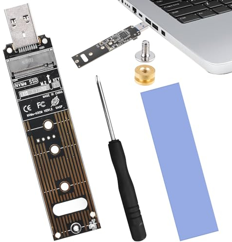 Leikurvo M.2 NVMe - Adaptador USB 3.2 Gen 2, 10 Gbps, para M Key/B+M Key SSD, UASP, 2242/2260/2280, plástico, color negro