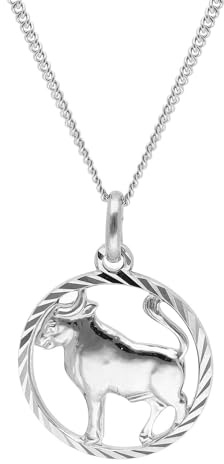 trendor Stier Sternzeichen Halskette Silber 925 68260-05 | zeitloser Halsschmuck für Damen und Herren, elegantes Accessoire