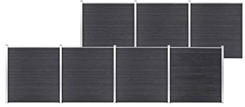 Bulliing Gartenzaun WPC 1218x186 cm Grau Sichtschutz Garten Terrassen Sichtschutz Gartenzaun Sichtschutz Zaun Garten