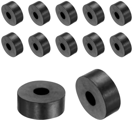 QUARKZMAN 12Stk Gummi Unterlegscheiben Gummispacer 25mm Außendurchmesser 8mm Innendurchmesser 10mm Höhe Runde Antivibrationspacer Gummibuchsen Grommets Dicke Gummischeiben für Auto Zubehör