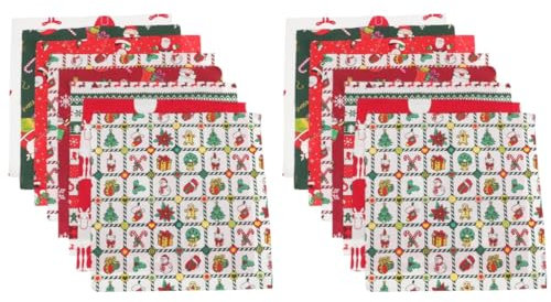 DIYEAH 16stücke Weihnachtsstoff -bündel Baumwolle Für Patchwork Quilting Und -projekte Zu Weihnachten Für Bastelarbeiten Und Festliche Dekorationen
