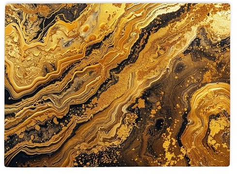 Shopagift Golden Marble Effect Glass Chopping Board Large Kitchen Worktop Saver 39cm x 28cm