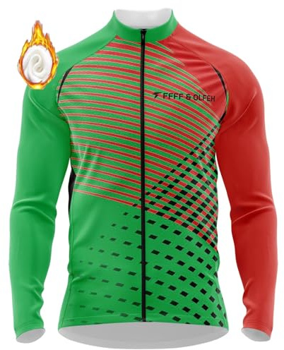 Herren Radtrikot Fahrradtrikot Langarm, Radtrikot Pro Winter Fleece Radsport-Trikots Shirts, Fahrradbekleidung Fahrrad Trikot T Shirt für Männer (10,5XL)