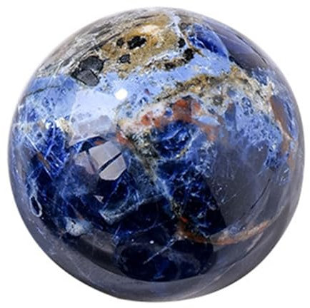 DECORN Kugel Kristallkugel mit Ständer Natürliche Blaue Sodalite Kugel Heilung Edelstein Globus Home Decor Energie Sphäre Steine Mineral Specimen Desktop Ornament,Diameter 2.0