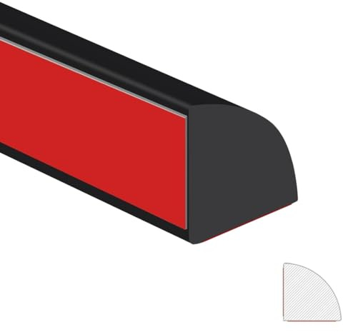 Garniture Murale Autocollante,Plinthe pvc,Moulure Plafond,Moulure Decorative,Moulure Quart de Rond,Moulure Adhesive,Pour les murs,les comptoirs,les sols,les bords d'armoires.(2mNoir)
