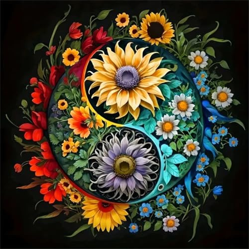 Huacan Diamond Painting Mandala Eckige Steine Erwachsene AB Diamant Paintings Bilder Voll Drill Malerei für Home Wall Decor Bild Größe 30x30cm