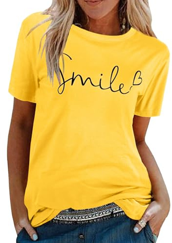 heekpek Maglietta Manica Corta Donna Amore Tshirt Cotone Maglietta Elegante Donna Casual T-Shirt Estiva con Girocollo Magliette Basic Estive Top