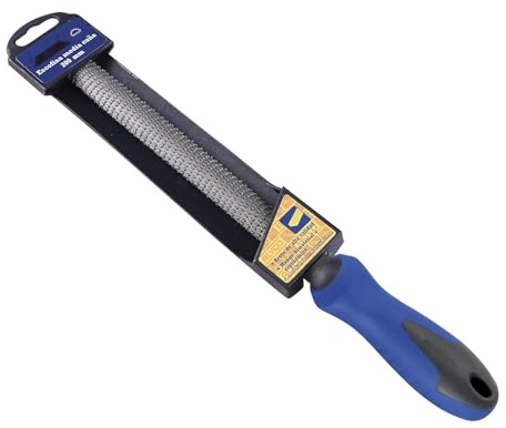 Lima plana basta de 300 mm, fabricada en bimaterial, ideal para desbastes y trabajos de alisado en madera y metal.