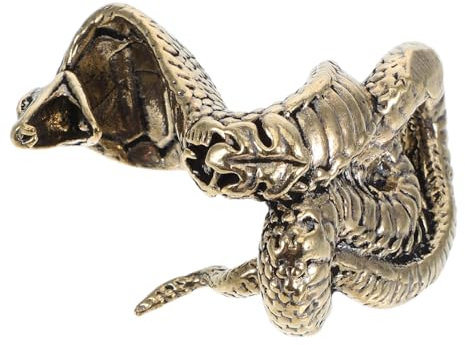 Milisten Statua Serpente in Ottone Decorazione Da Tavolo in Miniatura Artigianato in Ottone Ornamento Multifunzionale Scultura Per Casa