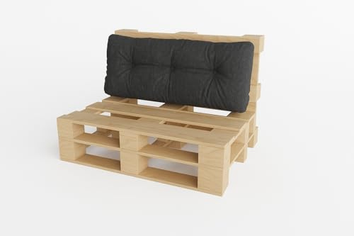 chilly pilley® Palettenauflage UV Wasserabweisend Leinenoptik Schaumflocken Palettenkissen auf Palettensofa Palettenpolster auf Palettenmöbel Rückenlehne Sitzkissen (Rückenkissen 120 x 40)