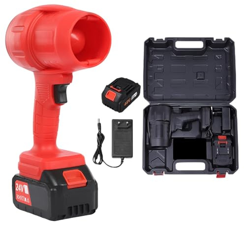 Soplador De Hojas Eléctrico Inalámbrico, Potente Soplador Turbo, Portátil Variable con Batería Y Cargador para Jardín Césped Terraza Entrada