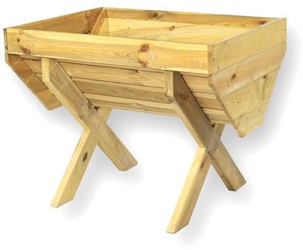 SiestaGarden Orto rialzato da esterno – ergonomico a forma di V in legno FSC – orto rialzato da balcone, ideale per verdure e erbe aromatiche