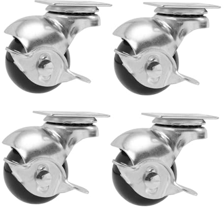 Ciieeo 4pcs Wheel Spherical Wheel Furniture Ball Caster Swivel Plate Caster for Sofa Furniture Replacement