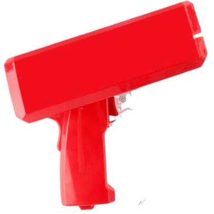 YIXANNX Spielzeugpistole mit Geldschein und Flyer Funktion. Ideal zum Verschießen von Spielgeld und Flyern. Perfekt für Partys, Geburtstage und Vereinsveranstaltungen, Rot
