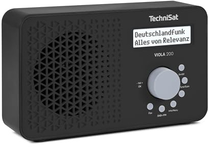 TechniSat Viola 200 - Radio portátil Dab+/FM (con Pantalla LCD, Antena telescópica, Memoria de Favoritos, Salida para Auriculares, Funcionamiento con Red y Pilas, Altavoz Mono, RDS, PLL) Negro