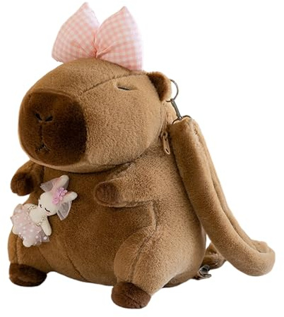 Fizepgo Capybara Backpack | Soft Large-Capacity Bookbag | Soft Capybara Stuffed Animals Plush Backpack,for Kids Children Girls Travel Day Trip School Camping Picnic Sport