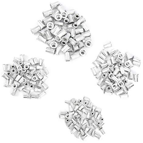 CHICIRIS 200 Stück Aluminium-Nietmuttern, M3 M4 M5 M6 Gewindeeinsätze für Metallplatten und Rohre, mit Vertikaler Maserung für Automobile, Aufzüge, Möbeldekorationen