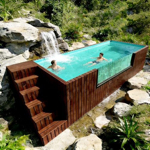 Piscinas sobre el suelo de 40 pies para patio trasero, piscina modular portátil de acero de 20 pies para adultos y familias con sistema de filtración, piscina prefabricada móvil para patio, jardín