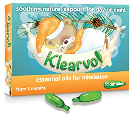 Klearvol Essential Oils Inhalation Capsules 10 Capsules (Pack of 1) – Natural Vapour Blend for Clear Breathing and Comfort – Eucalyptus, Pine & Menthol Oils - Suitable for Children of 3+ Months
