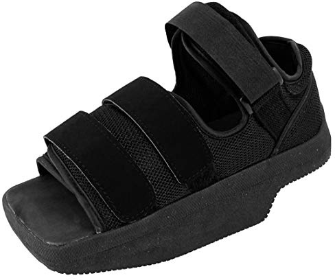 Zapato post-quirúrgico talo, Cuña invertida, Cierre de velcro, Talla 42,5-44,5, Color Negro