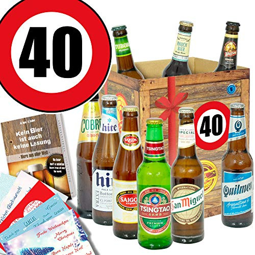40. Geburtstag Männer - Geschenk Bier 9 Biere der Welt - Geschenk Mann 40