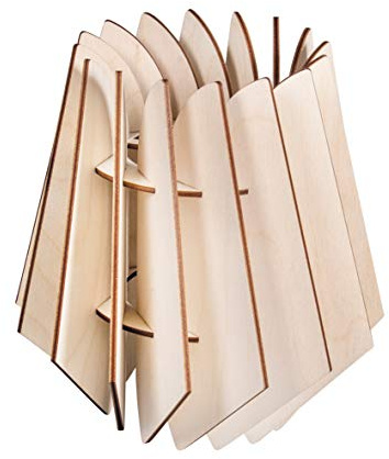 Rayher Bastelset Holz Lamellenlampe Oslo, skandinavisches Design, aus Naturholz, FSC Mix Credit, 18,5x18,5x20cm, Lampenschirm für Stehlampe oder Hängelampe, 62899505, Natur