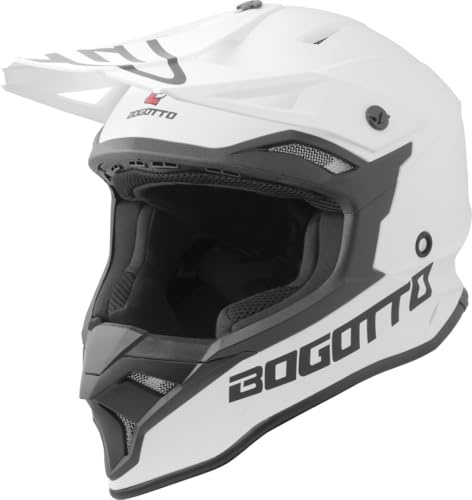 Bogotto V337 Solid Motocross Helm, weiß matt, XS