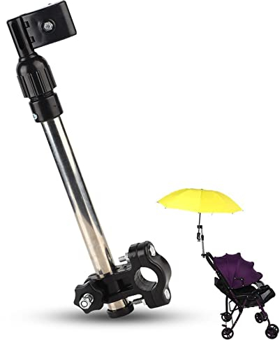 Soporte Paraguas Carro Bebe, Soporte De Marco Retráctil Para Paraguas Para Bicicleta, Soporte De Paraguas Ajustable De Acero Inoxidable, Soporte De Montaje De Paraguas Ajustable De 360 ​​°