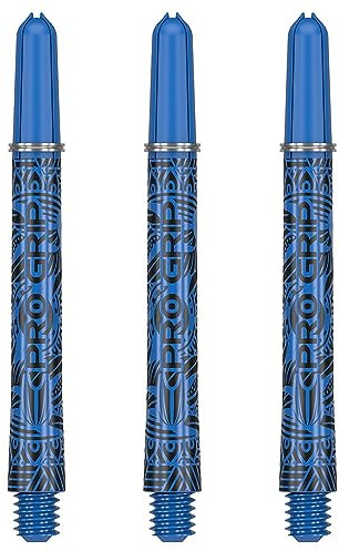 Target Darts Ink Pro Grip Schäfte Shaft mit Aluminium Ring (Blau, Mittel)