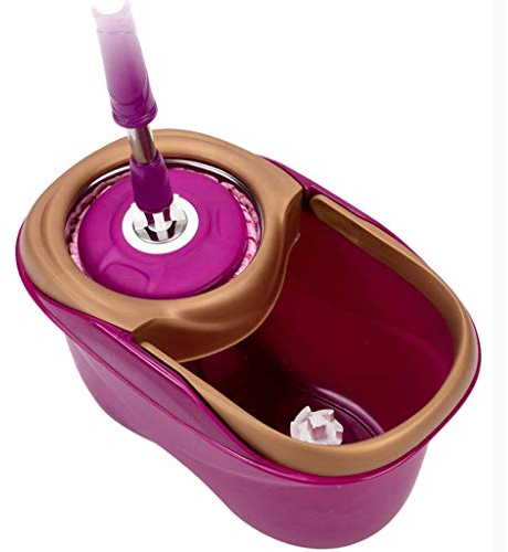 Set di secchi strizzatori per mocio rotante - per la pulizia del pavimento della cucina domestica - Utilizzo a umido/a secco su legno duro e piastrelle (Monocolore) elegant