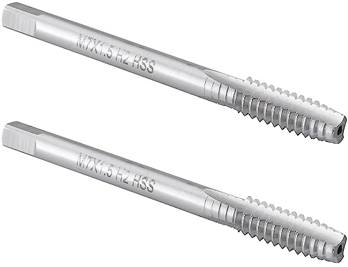 Burkit Lot de 2 tarauds filetés M7 x 1,5 pour droitier, HSS M7 x 1,5