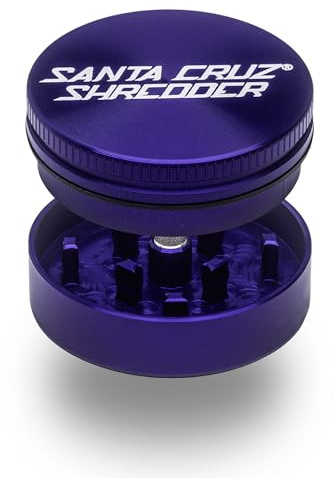 Santa Cruz Shredder Metal Herb Grinder Knurled Top for Stronger Grip 2-Piece Small (Mini) 1.7 (Purple)