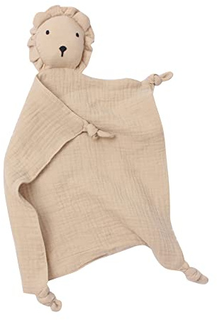 LICHENGTAI Schmusetuch Baby Schnuffeltuch Süßes Löwe Kuscheltuch Weiches Schmusetuch für Babys aus Reiner Musselin Baumwolle, Süßes Babyspielzeug Babydecke für Neugeborene Babys Kleinkinder