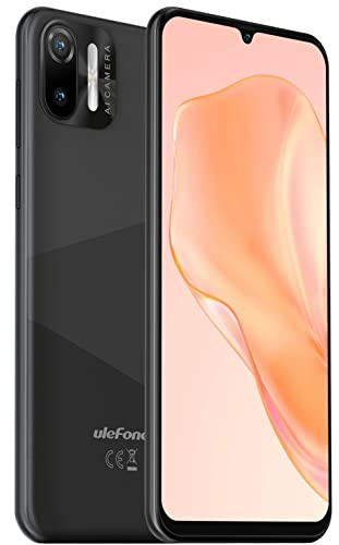 Ulefone 4G Smartphone ohne Vertrag, Note 6(P), 8,5mm Ultra Dünn DUAL-SIM-Handy, 6,1'' HD+ Bildschirm, 3-Karten Slot Design, Android 11 Go, 2GB + 32GB, 8MP+5MP Kamera, Gesichts Entsperrung GPS Schwarz