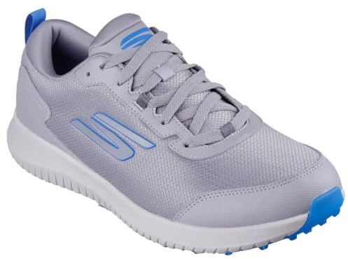 Skechers MAX Fairway 4 - Zapatos de Golf Ligeros sin Clavos para Hombre, Gris/Azul, 43 EU