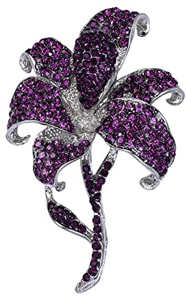 EVER FAITH Orchidee-Brosche Strass Kristall Vintage inspirierte Blumen Tropfen Brosche für Frauen braun Antik Gold-Ton