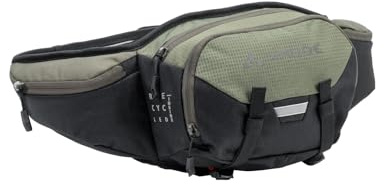 VAUDE Moab Hip Pack 3 Fahrradtasche – Cedar Wood | Bauchtasche mit Polsterung – Fahrradzubehör mit Regenhülle – ideal für MTB-Touren