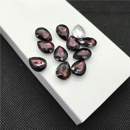 4x6mm~30x40mm Colors Teardrop Glass Crystal Fancy Stone Pointed Back Pear Rhinestone Droplet Beads for Jewelry Making-burgundy-6x8mm 40pcs