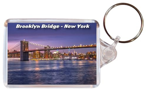 Baked Bean Store Brooklyn Bridge - New York - USA - Double Sided Keyring BBSKTT239