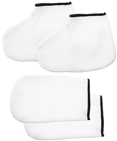 FRCOLOR 6paare Paraffin Wax Pflegehandschuhe Und Socken Feuchtigkeitsspendende Hand Und Fußmasken Für Spa Und Zuhause Für Hautpflege Und Maniküre